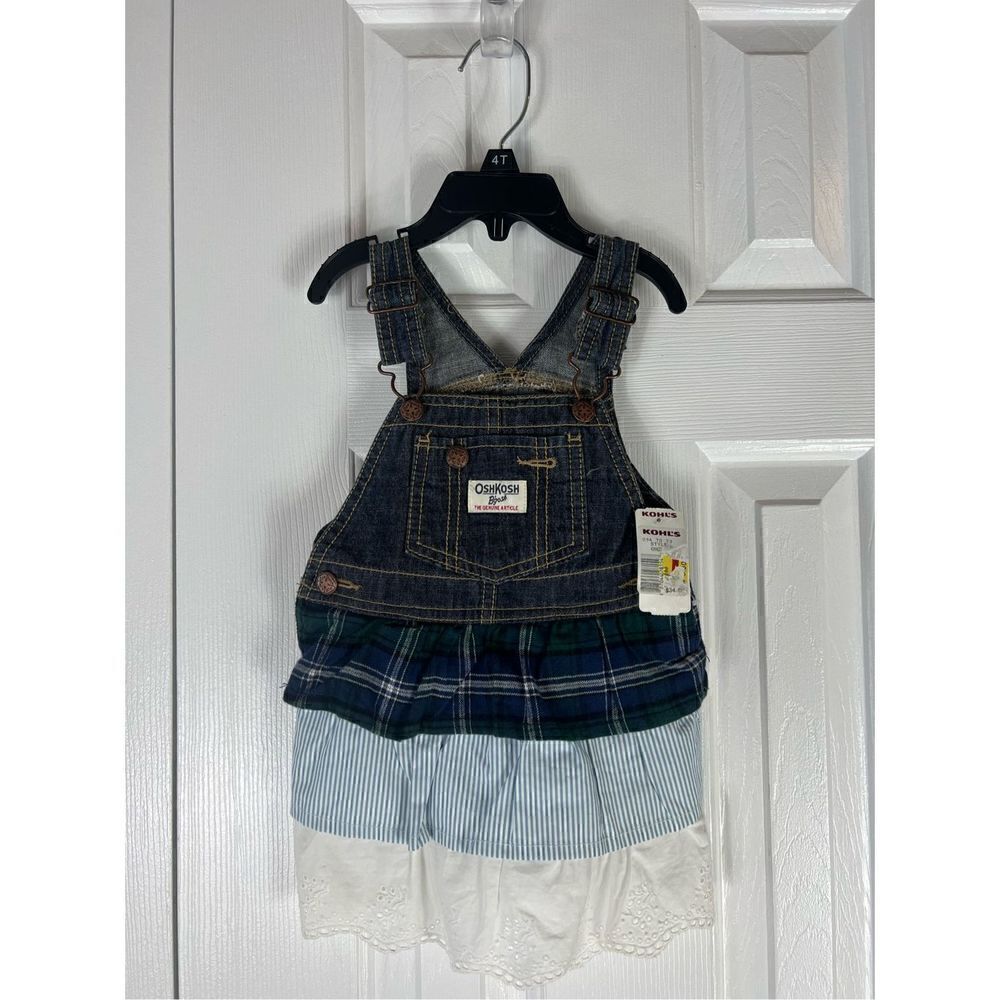 NWT Oshkosh Girls Overall Dress Size 18m